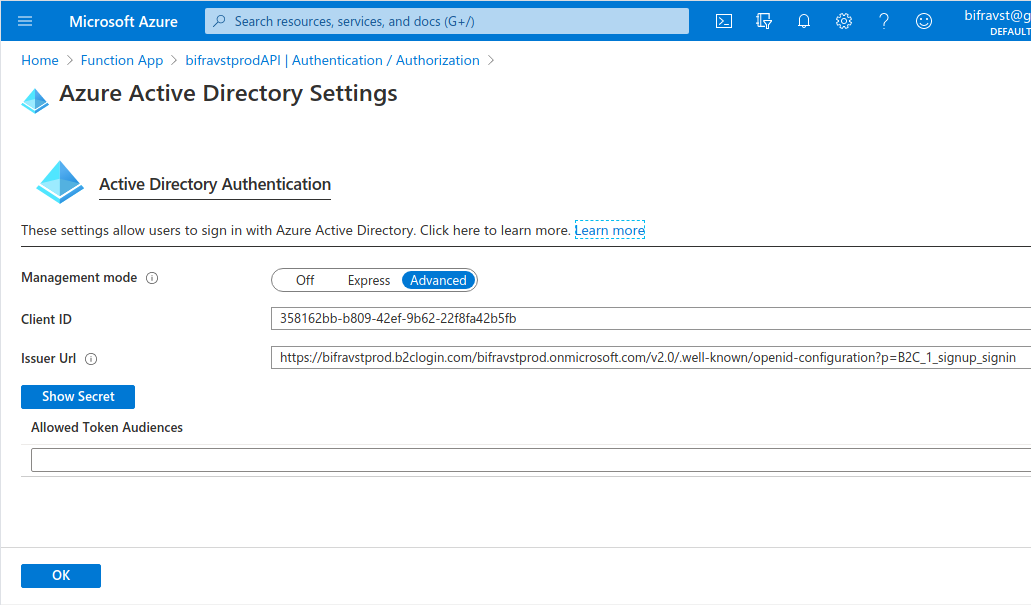 Function App Settings